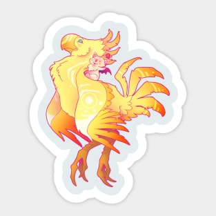 Moogle and Chocobo Sunrise Sticker